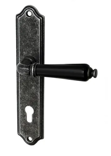 Drückergarnitur Türbeschlag IRON LS PZ Alt Grau - Türsicherungen, ideal für Feuchträume, robust aus Zamak mit festdrehbar gelagertem Drücker für höchste Langlebigkeit.