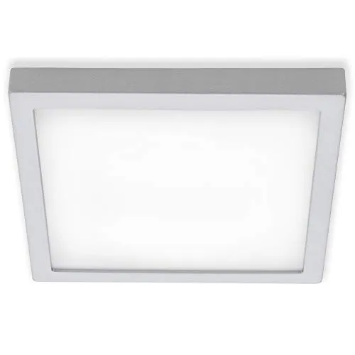 Briloner LED Aufbauleuchte 21 W Quadratisch 4000K - Moderne Deckenleuchte mit eleganter Chrom-Matt-Oberfläche, 21 W und 2.000 Lumen für energieeffiziente Ausleuchtung in Wohnräumen.