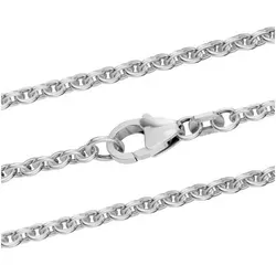 HOPLO Silberkette Silberkette Ankerkette Länge 50cm - Breite 2,8mm - 925 Silber, Made in Germany silberfarben 50 cm Unisex