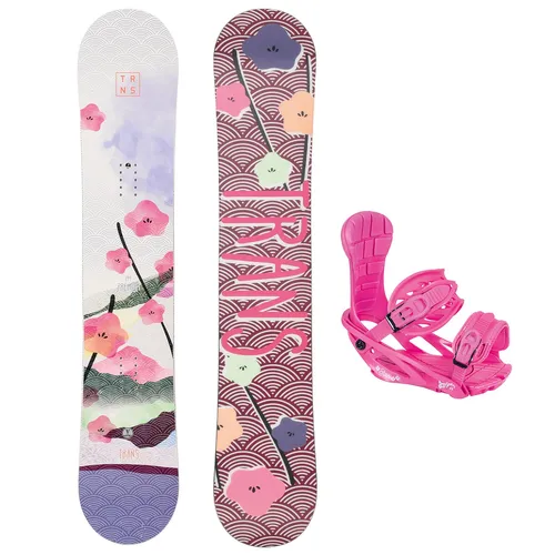 Trans Damen Snowboard Set Premium Wood 148 cm Lila + Pipe M Bindung