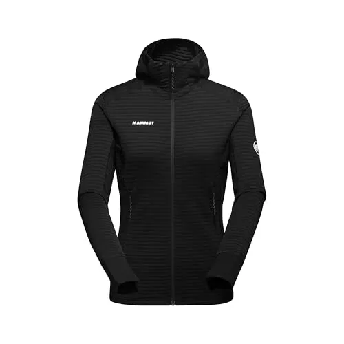 Mammut Women's Taiss Light Midlayer Hooded Jacket - Fleecejacke Gr XL schwarz - Funktionelle Fleecejacke in Schwarz, Gr XL, ideal für Alpinklettern und Skitouren. Mit Stretch, Kapuze und Daumenschlaufen für optimalen Komfort.
