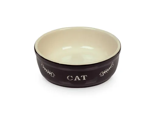 Nobby Katzen Keramikschale Cat - 13,5 x 5 cm, 0,25 ltr., stilvolles Design mit 