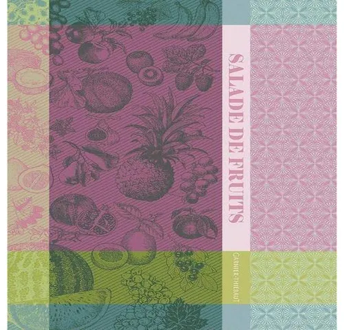 Garnier Thiebaut Geschirrtuch - Salade de Fruits Fuchsia - Mediterranes Geschirrtuch aus 100% Baumwolle, farbenfroh und ideal für die Küche. Maße: 56x77 cm, bringt frischen Wind in Ihre Kochumgebung.