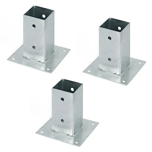 Alberts Aufschraubhülse 3er Set, feuerverzinkt 71 x 71 mm - Pfostenträger & Bodenhülsen, hochwertige feuerverzinkte Stahlkonstruktion für maximale Witterungsbeständigkeit und Langlebigkeit.