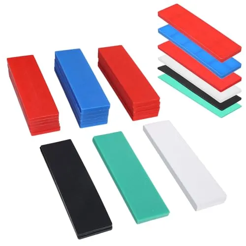 Stück Abstandshalter Kunststoff, Universal Unterlegplatten Fenstern und Türen, Verglasungsklötze Unterlegplättchen, Distanzklötze Keile, Keile Kunststoff für effektive Montage 60