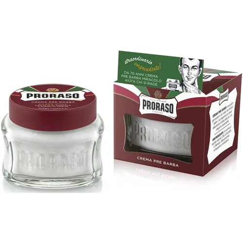 Proraso Pre Shave Creme für harte Bärte 100 ml - Rasierschäume & -gele, sorgt für eine sanfte Rasur und schützt die Haut vor Irritationen. Ideal für harte Bärte und empfindliche Haut.