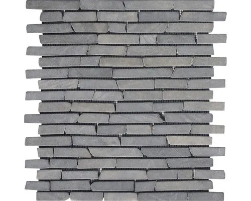 Bruchmosaik Slim Brick graphit tumbled