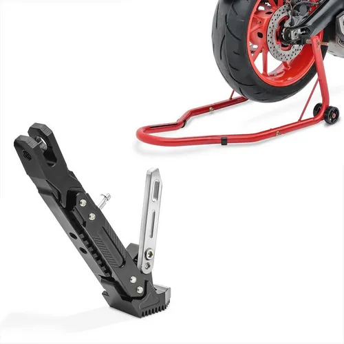 ConStands Motorradheber Set Hinterrad Montageständer + Seitenständer S1 - Praktisches Set für sicheres Anheben von Motorrädern. Ideal für Wartungsarbeiten, robust und leicht zu handhaben.