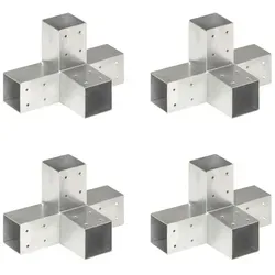 vidaXL Pfostenverbinder 4 Stk. X-Form aus verzinktem Metall