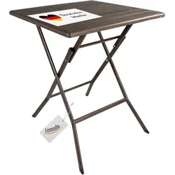Klapptisch in Holz-Optik, braun – Vielseitiger Balkontisch 62 x 62 cm - Camping-Möbel, platzsparend und sofort einsatzbereit – ideal für Innen- und Außenbereiche, perfekt als Beistelltisch oder Gartentisch.