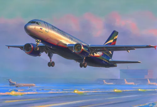 Zvzeda 7003 1/144 Airbus A-320 CEO - Modellflugzeug im Maßstab 1:144, detailgetreu und ideal für Sammler und Modellbau-Enthusiasten.