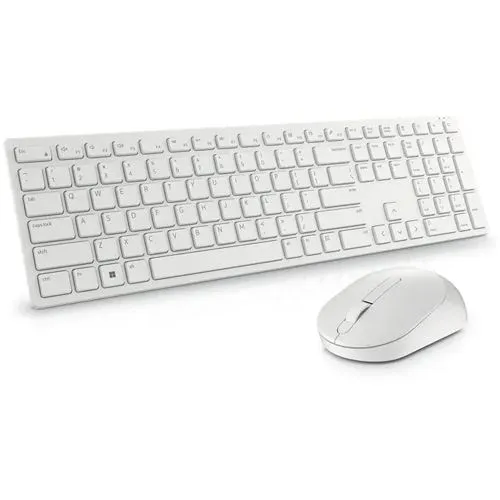 Dell Tastatur Pro Wireless KM5221W-WH-GER - Kabelloses Set mit Funkmaus, ergonomisches Design und 12 Sondertasten für produktives Arbeiten