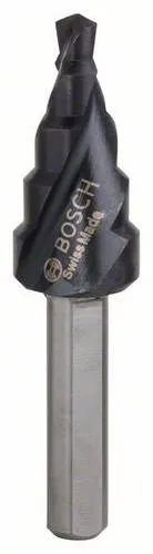 Bosch HSS Stufenbohrer 4-12mm TiAIN - 3-Flächenschaft - Stufenbohrer für präzises Bohren und Vergrößern von Löchern ohne Vorbohren. Ideal für Nichteisenmetall und Stahl, mit langlebiger AlTiN-Beschichtung für hohe Lebensdauer.