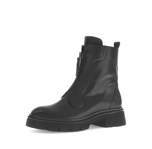 Gabor Damen Biker Boots - Hochwertige Stiefeletten für den Übergang - Wanderschuhe mit elegantem Lack-Obermaterial und flauschigem Innenfutter, ideal für stilvolle Ausflüge in der Übergangszeit.