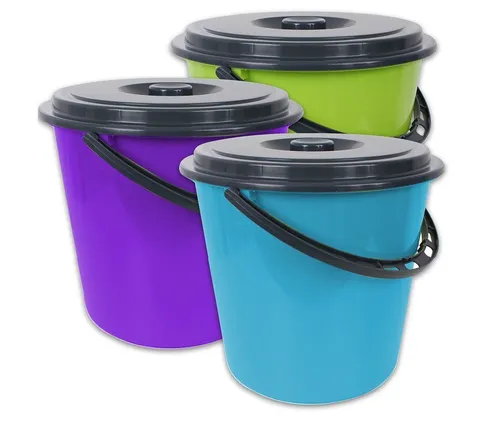 Eimer mit Deckel 5 Liter Kunststoff Lebensmittelecht 3-farbig sortiert 3 Stück