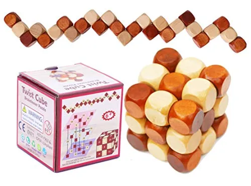Holz Twist Cube IQ Puzzle - Holz-Rätsel - Rätsel Puzzle für Kinder Teenager Erwachsene Erwachsene Geschenk für Männer