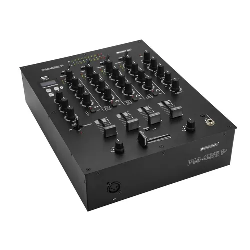 Omnitronic PM-422P DJ Mixer - 4-Kanal-DJ-Mixer mit Bluetooth und integriertem MP3-Player für kabellosen Musikgenuss, ideal für professionelle und private Einsätze.