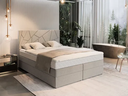 Masseno Boxspringbett TRANI 180x200 cm - Komfortables Komplett-Set mit Bettkästen - Betten - Elegantes Boxspringbett mit großem Bettkasten und ergonomischer Bonell-Matratze für optimalen Schlafkomfort.