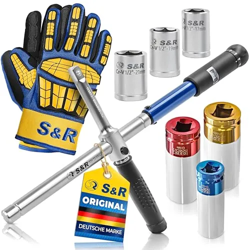 S&R Reifenwechsel Set 3-tlg mit Drehmomentschlüssel