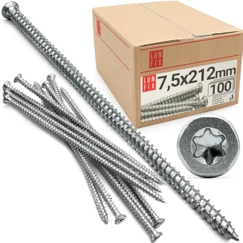 7,5x212mm Rahmenschraube Fensterrahmenschrauben Senkkopf 100 Stück