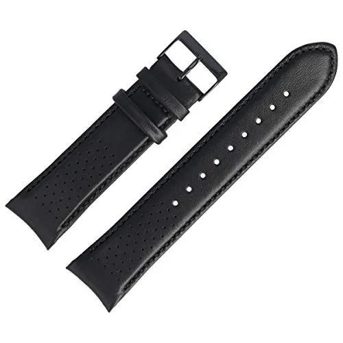 Hugo Boss Uhrenarmband 22mm Leder Schwarz - Stilvolles Accessoire - Uhrenarmband für Herren aus hochwertigem, glattem Leder in Schwarz, ideal für einen eleganten Look und perfekten Tragekomfort.
