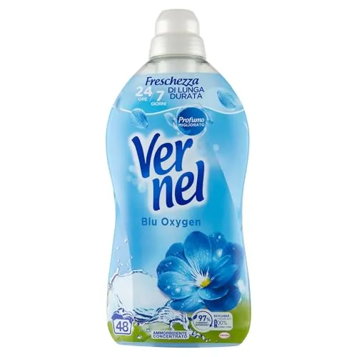 Vernel Blu Oxygen Weichspülerkonzentrat, duftend, intensive Frische und Weichheit, 1,2 Liter