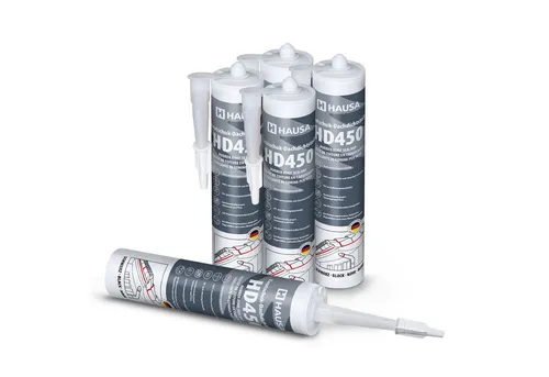 Hausa Dichtstoff HD450 - Profi Kautschuk Dachdichtstoff für alle Abdichtungen - Spachtelmassen - Hochwertiger, dauerelastischer Dichtstoff, 100% wasserdicht, ideal für Dachreparaturen und vielseitig einsetzbar bei verschiedenen Materialien.