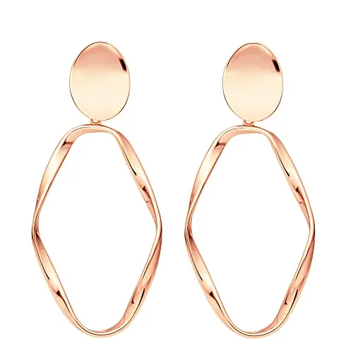 Heideman Ohrringe Evie Damen - aus hochwertigem Edelstahl - silber gold rosegold farbend poliert - Ohrstecker hängend für Frauen - Ohrhänger 5,5cm lang