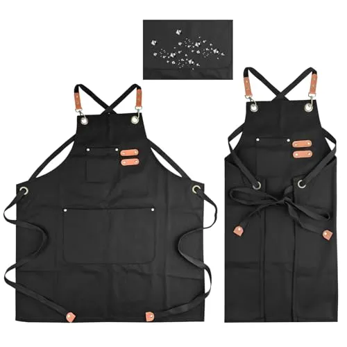 Comzantor Koch Schürze, Kochschürze Wasserdicht, Unisex Küchenschürze