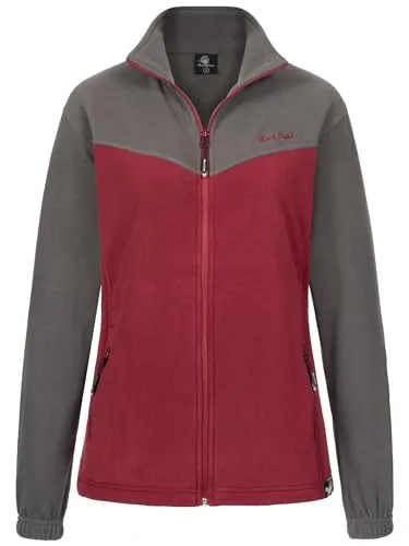 Rock Creek Damen Fleecejacke D-501 - Weinrot XXL - Outdoor Fleecejacke für Damen, extra weich und kuschelig, ideal für Übergangszeit und Outdoor-Aktivitäten, hoher Tragekomfort und Windschutz durch Stehkragen.