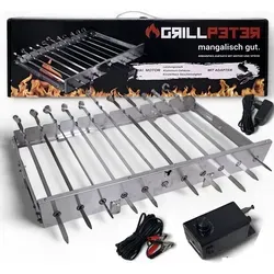 Grillpeter Schaschlikspieße Mangal Drehspießaufsatz für 11 Spieße