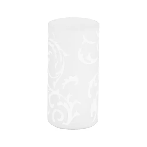 GEO Tischleuchte, weiss - Stilvolle Beleuchtung für jeden Raum - Tischleuchte im modernen Design aus weißem Glas mit floralen Dekor, ideal für Schlafzimmer, Wohnzimmer oder Flur. Praktischer Schalter am Kabel für einfache Bedienung.