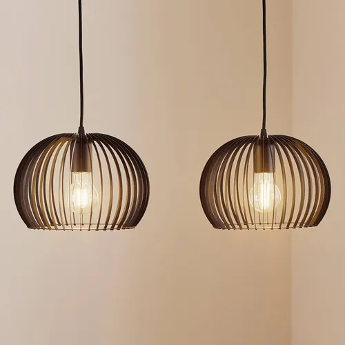 TEMAR LIGHTING Hängelampe Larus, zweiflammig aus schwarzem Stahl