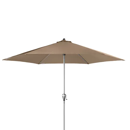 Doppler Sonnenschirm Active Auto Tilt 320, greige, Ø 320 cm - Sonnenschirm mit Komfort-Kurbel-Knick-Funktion, robust und bedienungsfreundlich - ideal für entspannte Stunden im Freien.