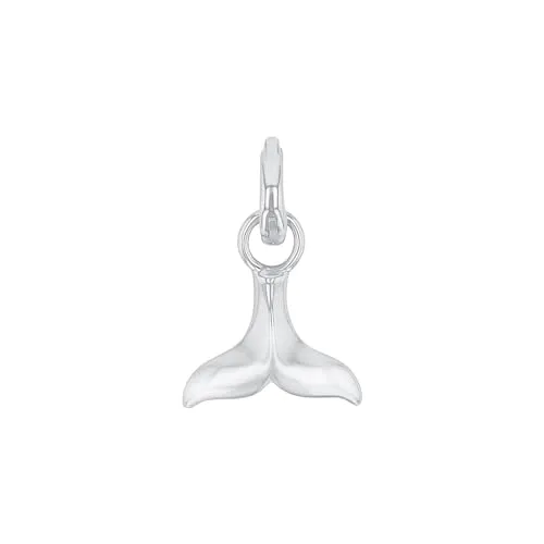 Amor Charm 925 Sterling Silber Damen Charms, Flosse, 1,9 cm - Clasp Charms für Damen, aus hochwertigem 925 Sterling Silber mit Sicherheitsverschluss, ideal als Geschenk für besondere Anlässe, kommt in einer eleganten Schmuck Geschenk Box.