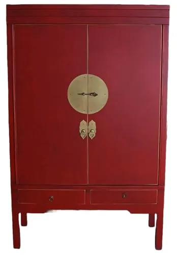 XL Chinesischer Hochzeitsschrank Rot