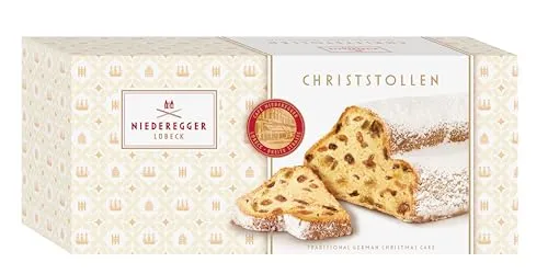 Niederegger Christstollen 750g - Abgepackte Gebäckstücke, erlesene Gebäckspezialität mit saftigem Marzipan in bester Niederegger-Qualität für festliche Genussmomente.