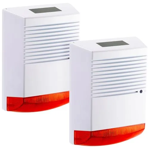 Produktbild VisorTech Alarmatrappe: 2er-Set Alarmsirenen-Attrappen mit Solar und Blinklicht, IP44 (Dummy Alarm-Sirene, Alarmsirene Dummy)