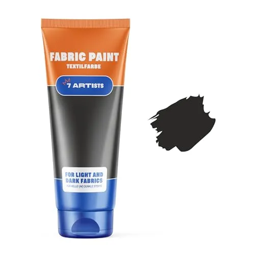Artists Textilfarbe Schwarz 60 ml – Waschfeste Stoffmalfarbe für Kleidung & Leder