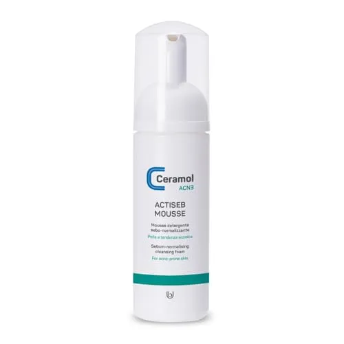 Ceramol Actiseb Reinigungsmousse für Gesicht und Körper für Akne Haut, 150 ml