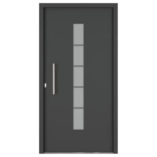 HORI Haustür Aluminium-Kunststoff Komplettset - Modell Chain 200 x 100 cm mit 5-fach Verriegelung - Hochwertige Kombination aus Aluminium und Kunststoff für außergewöhnliche Langlebigkeit. Ausgestattet mit 5-fach Verriegelung und doppelverglastem Wärmeschutzglas für optimalen Schutz und Energieeffizienz.