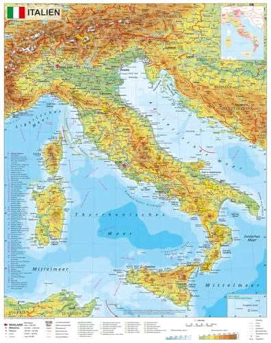 Stiefel Eurocart Italien physisch 1 : 1.600 000 1600000 (Deutsch, Heinrich Stiefel, 2016) (7290699)