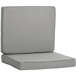 Outsunny Sitzkissen 56Lx52Wx7Hcm - Hellgrau - Auflagen & Polster - Bequemes und pflegeleichtes Zwei-Stuhlkissen-Set aus luftdurchlässigem Polyester, ideal für Palettenmöbel und Outdoor-Bereich.
