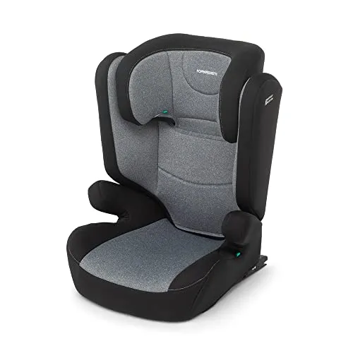 Foppapedretti Kinderautositz Time I-Size 100 bis 150 cm Höhe 3-12 Jahre ECE R129 Dualfix Befestigung (Isofix und Non) Safe Body Protection, Comfort Kid Pad, Carbon