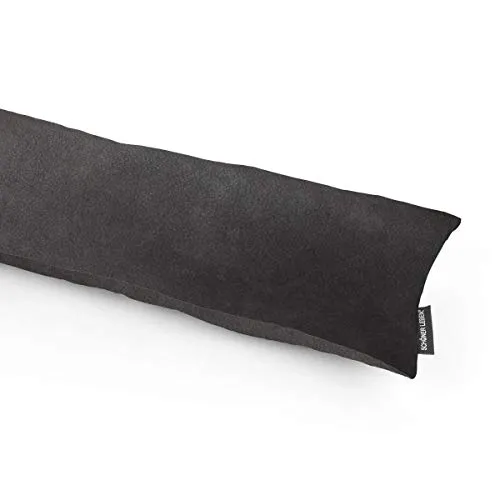 SCHÖNER LEBEN. Zugluftstopper Kunstleder Dust Uni anthrazit, 80cm - Hält kalte Zugluft zuverlässig fern und sorgt für ein gemütliches Zuhause. Handgefertigt aus Kunstleder, kombiniert Funktionalität mit Stil. Waschmaschinengeeignet für einfache Pflege.