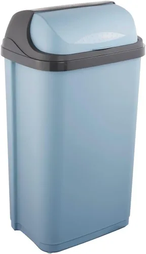 keeeper Abfallbehälter Rasmus, 50 l, Blau (Nordic Blue) - Haushaltszubehör mit praktischem Rolldeckel für einfache Abfallentsorgung. Hergestellt aus hochwertigem, schadstofffreiem Kunststoff und leicht zu reinigen.