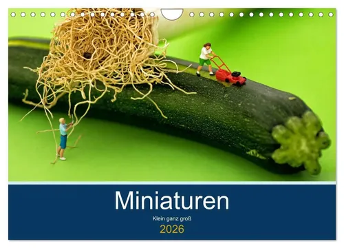 Miniaturen - Klein ganz groß (Wandkalender 2026 DIN A4 quer) - Hochwertiger Fotokalender mit 12 beeindruckenden Bildern, ideal für die Wand. Robuste Spiralbindung und umweltfreundliches Papier für nachhaltigen Genuss.