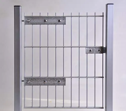 Zaun-Nagel Umbaubeschlag für Doppelstabmatten-Tor - Türbeschläge & -schlösser zur Umwandlung von Doppelstabmatten in eine praktische Gartentür, 180° öffnend, aus verzinktem Stahl und Aluminium – Made in Germany.