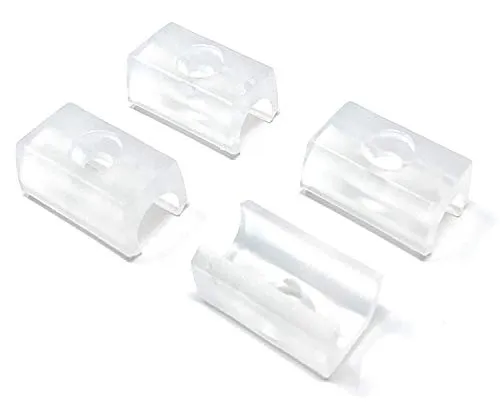 Design61 4er Set für Freischwinger Stuhlgleiter Ø 12mm Klemmschalengleiter mit geräuschdämpfender TPE Fläche