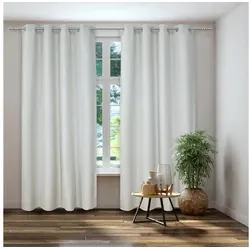 Kutti Vorhang Dimout (1 St), Ösen, verdunkelnd, Verdunkelung, Thermo, isolierend, einfarbig grau|weiß 140 cm x 175 cm